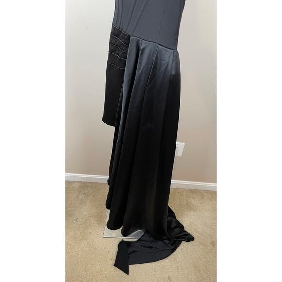 Retrofete Bustier Lace Up Ruched Draped Black Mini Dress Size XS - Picture 6 of 8